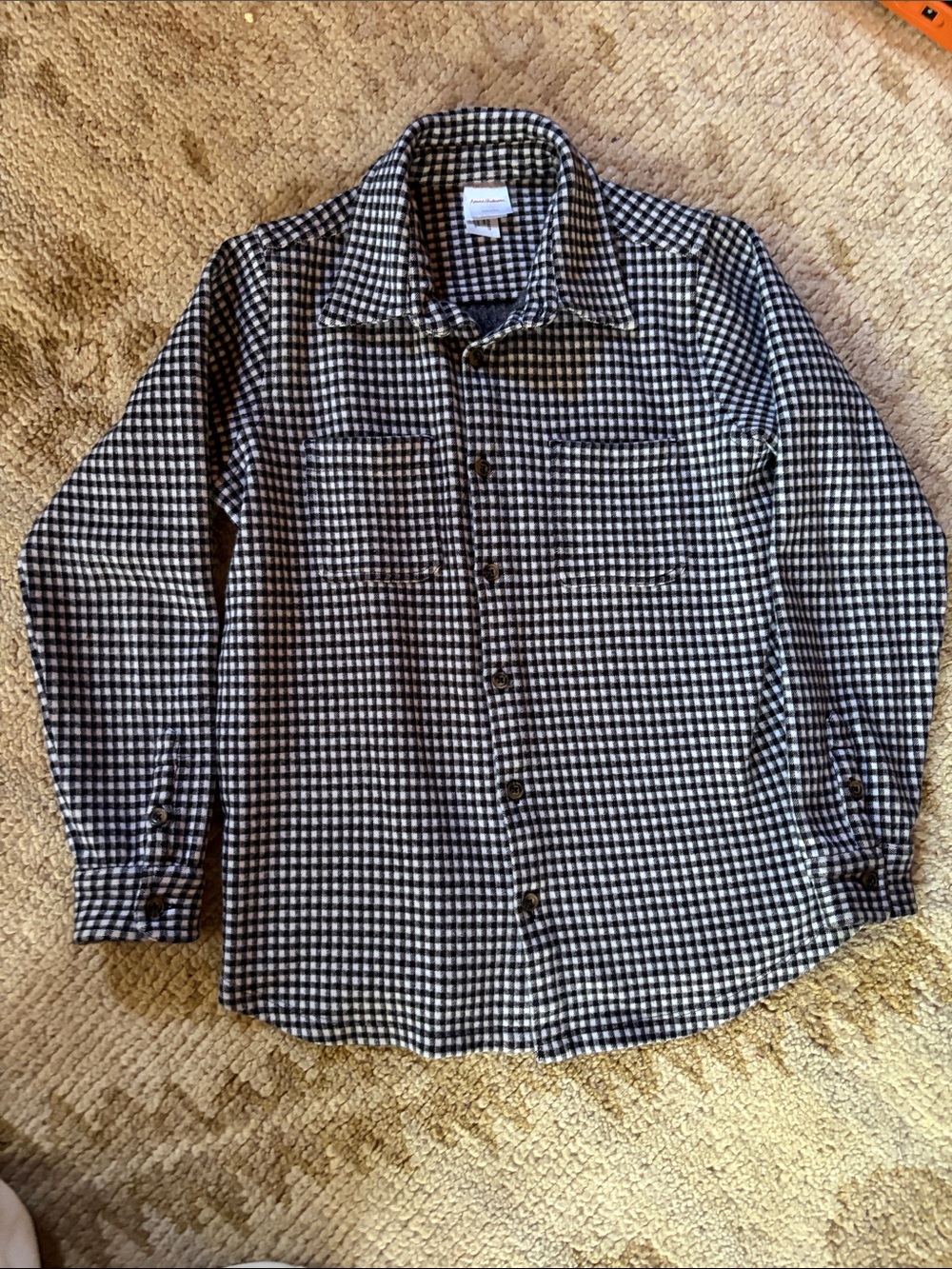 Hanna Andersson Gingham Check Shacket Button down Shirt Jacket